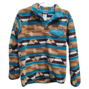 Patagonia Women Small Fleece Synchilla Snap T Pullover Aztec Mountain So…